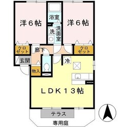 甘地駅 徒歩22分 1階の物件間取画像